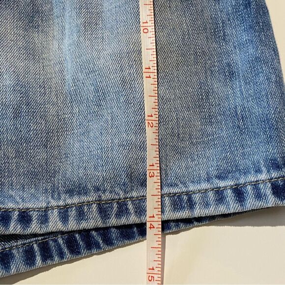 STS Blue Tie Front Paper Bag Waist Intentional Faded Denim Shorts Women's Size27 - Picture 13 of 14